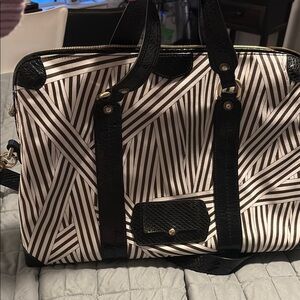 Henri Bendel gorgeous laptop bag with Gold Buttons